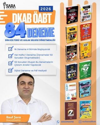 2026 ÖABT Din Kültürü Alan Bilgisi 84 Deneme Paketi - Rauf Şara